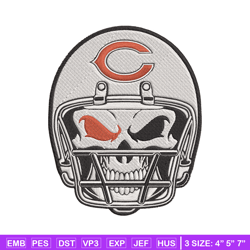 skull helmet chicago bears embroidery design, bears embroidery, nfl embroidery, sport embroidery, embroidery design.