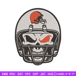 skull helmet cleveland browns embroidery design, browns embroidery, nfl embroidery, sport embroidery, embroidery design.