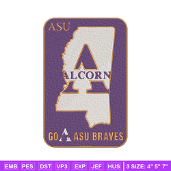 alcorn state logo embroidery design, logo embroidery, sport embroidery, logo sport embroidery, embroidery design