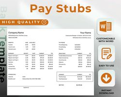 editable paystub earnings statement