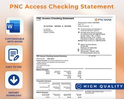 editable pnc bank statement template customizable