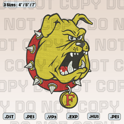 ferris state bulldogs logo embroidery designs, ncaa logo embroidery designs, sport embroidery, ncaa embroidery