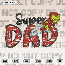 iron man dad embroidery design, hot movie father day design,super dad hero embroidery, instant download
