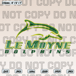 le moyne dolphins logo embroidery designs, ncaa logo embroidery designs, sport embroidery, ncaa embroidery