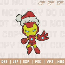 santa ironman embroidery machine design, christmas embroidery design, instant download