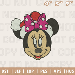 minnie mouse embroidery machine design, christmas embroidery design, instant download