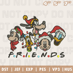 mickey and friends embroidery machine design, christmas embroidery design, instant download