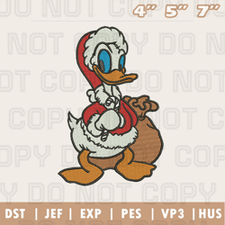 donna duck christmas embroidery machine design, christmas embroidery design, instant download