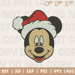 mickey santa embroidery machine design, christmas embroidery design, instant download