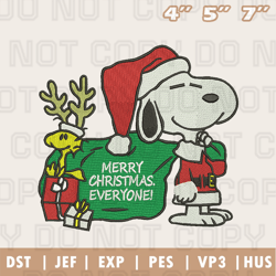 snoopy and woodstock christmas embroidery machine design, christmas embroidery design, instant download