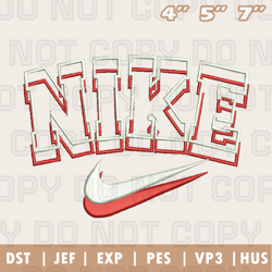 nike double outline embroidery machine design, nike embroidery design, instant download