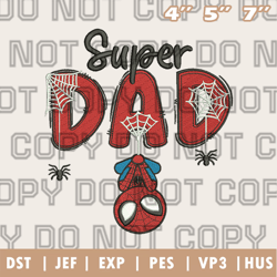 spiderman dad embroidery design, hot movie father day design, super dad hero embroidery, instant download