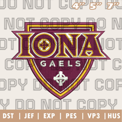 iona gaels logo embroidery designs,ncaa logo embroidery designs, sport embroidery ,instant download