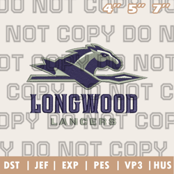 longwood lancers logo embroidery designs,ncaa logo embroidery designs, sport embroidery ,instant download