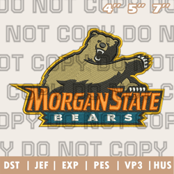 morgan state bears logo embroidery designs,ncaa logo embroidery designs, sport embroidery ,instant download
