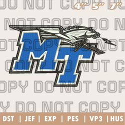 middle tennessee blue raiders logo embroidery design,ncaa logo embroidery designs, sport embroidery ,instant download