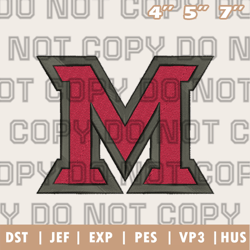 miami (ohio) redhawks logo embroidery design,ncaa logo embroidery designs, sport embroidery ,instant download