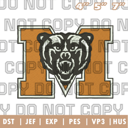 mercer bears logo embroidery designs, ncaa logo embroidery designs, sport embroidery ,instant download