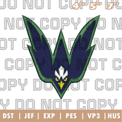 nc-wilmington seahawks logo embroidery designs, ncaa logo embroidery designs, sport embroidery ,instant download