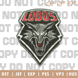 new mexico lobos logo embroidery design, ncaa logo embroidery designs, sport embroidery ,instant download