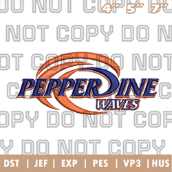 pepperdine waves logo embroidery design, ncaa logo embroidery designs, sport embroidery ,instant download