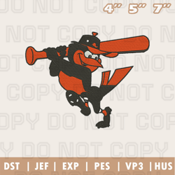 baltimore orioles alternate logo embroidery design, mlb logo embroidery designs, sport embroidery ,instant download