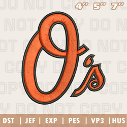 baltimore orioles alternate logos embroidery design, mlb logo embroidery designs, sport embroidery ,instant download