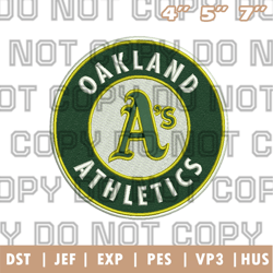 oakland athletics primary logo embroidery design, mlb logo embroidery designs, sport embroidery ,instant download