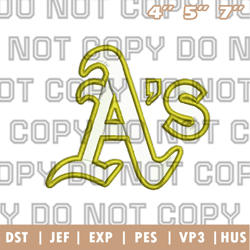 oakland athletics cap logo embroidery design, mlb logo embroidery designs, sport embroidery ,instant download