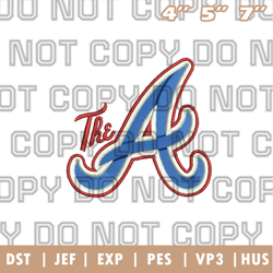 atlanta braves jersey logos embroidery design, mlb logo embroidery designs, sport embroidery ,instant download