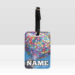 up balloons luggage tag custom name