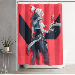 jett in valorant shower curtain