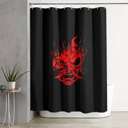 cyberpunk 2077 samurai shower curtain