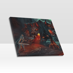 old school runescape cerberus osrs frame canvas print, wall art home decor poster