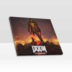 doom eternal frame canvas print, wall art home decor poster