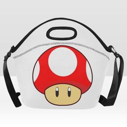 super mario mushroom neoprene lunch bag, lunch box