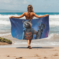 rocket raccoon beach towel