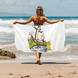 calvin and hobbes beach towel