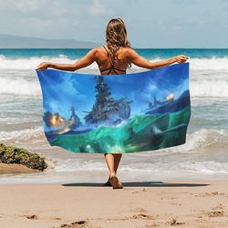 world of warships beach towel