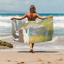 we bare bears beach towel