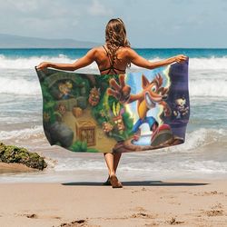 crash bandicoot beach towel
