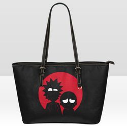 rick and morty leather tote bag