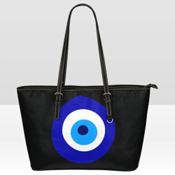 evil eye leather tote bag