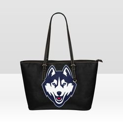 uconn huskies leather tote bag