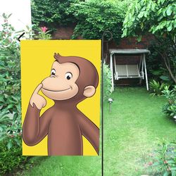 curious george monkey garden flag