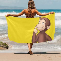 curious george monkey beach towel