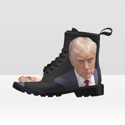 trump mugshot vegan leather boots