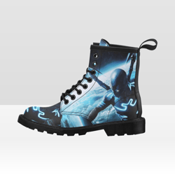 blue beetle vegan leather boots