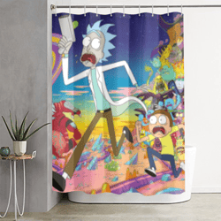 rick and morty shower curtain