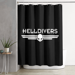helldivers game shower curtain